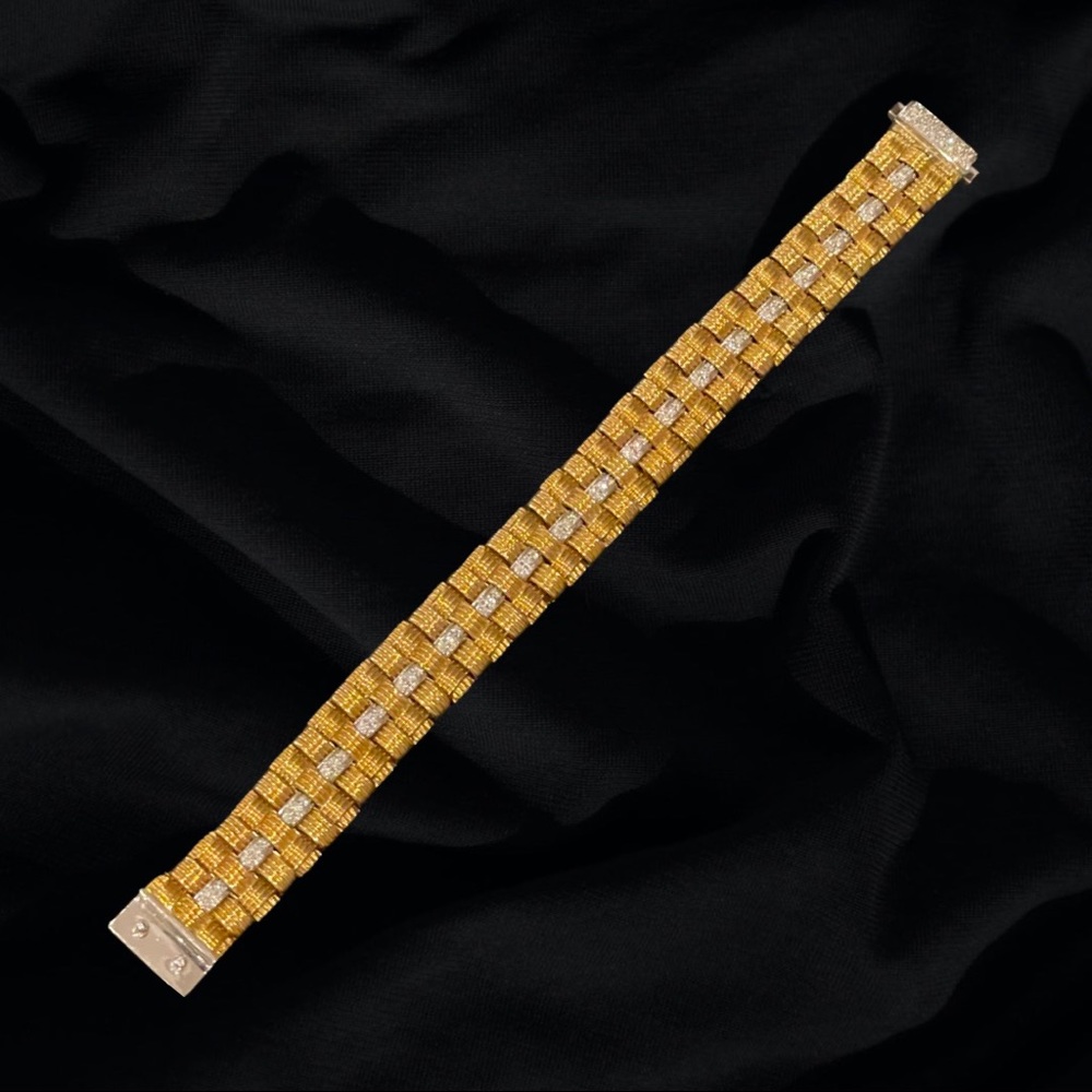 Authentic Roberto Coin Appassionata 18k Yellow & White Gold & Diamond Bracelet